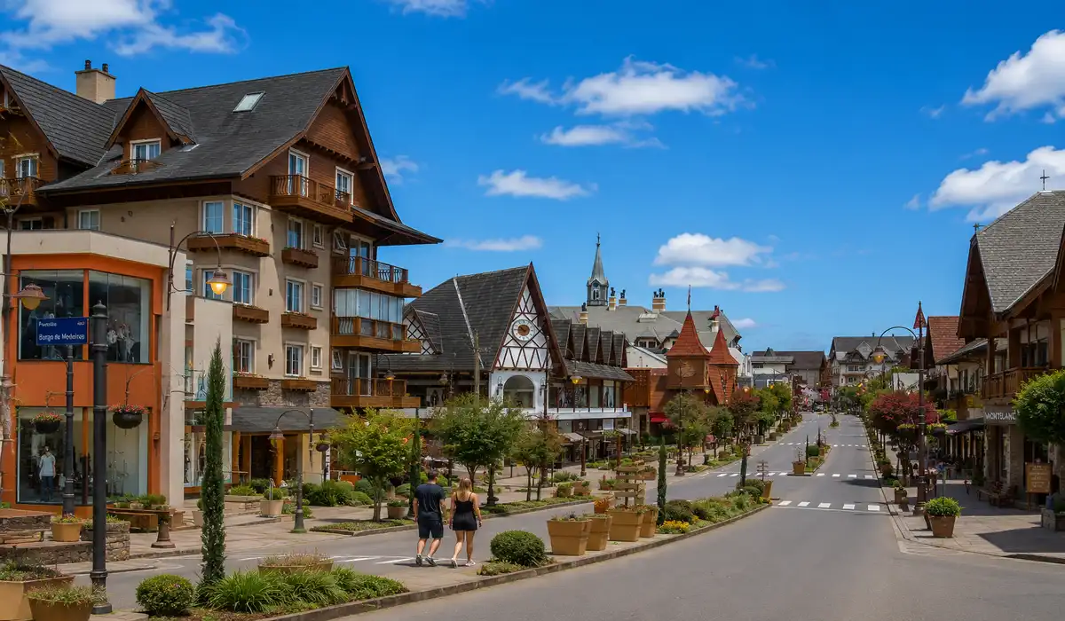 Paisagem urbana de Gramado durante uma viagem pela Serra Gaúcha