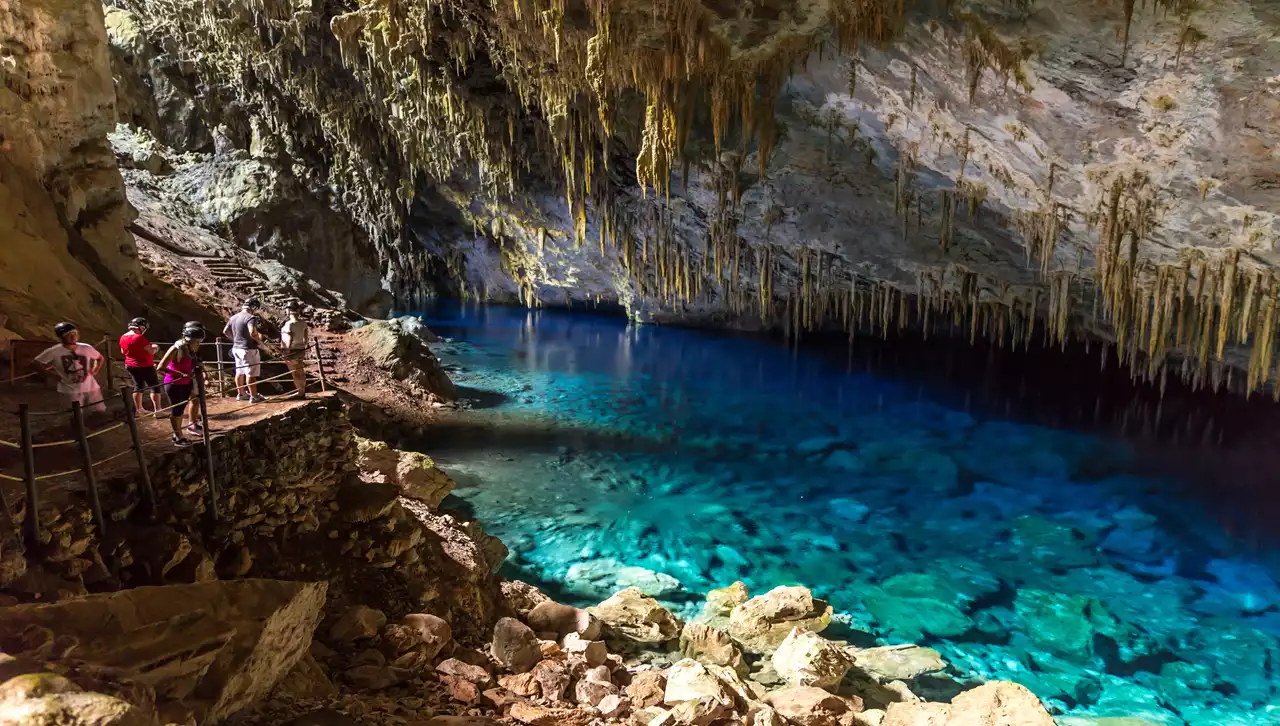 Paisagem natural de Bonito em Mato Grosso do Sul durante a estação seca