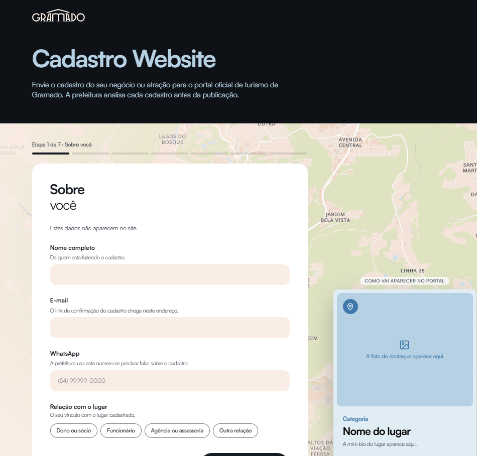 Cadastro Novo Site Setur Gramado - Acontece Gramado
