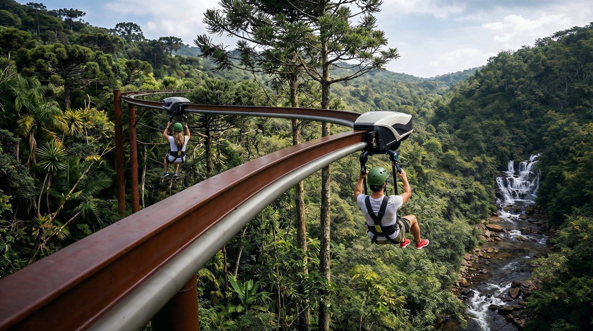 Curiositando 17 Encaracolada: Parque do Caracol terá passeio de tirolesa em curva motorizada